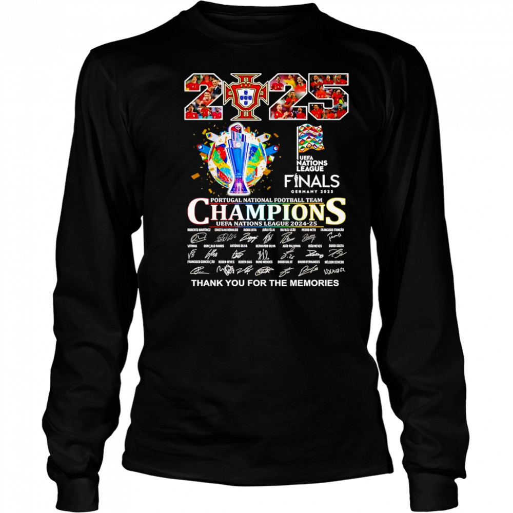 2025 UEFA Nations League Final Portugal National football team Champions thank you for the memories shirt Long Sleeved