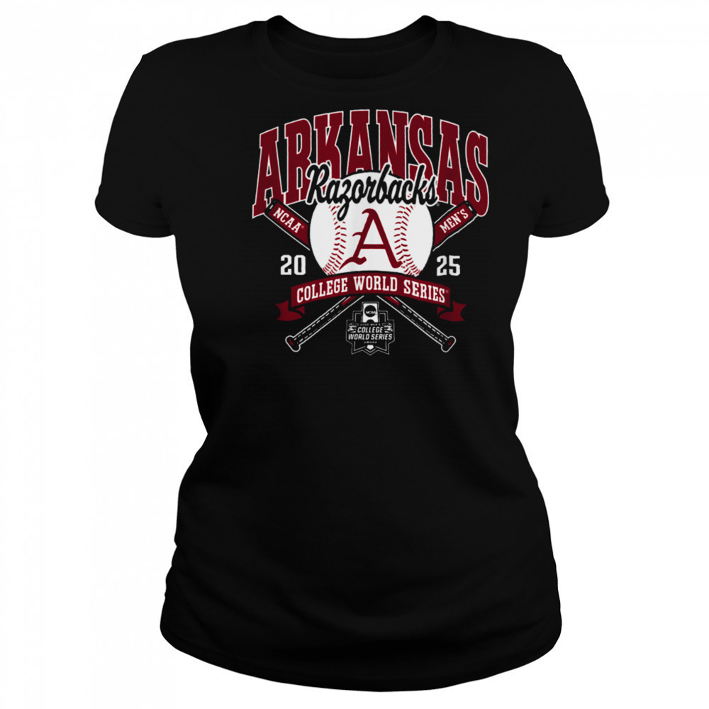 Arkansas Razorbacks College World Series 2025 Baseball Black T Shirt Women's T-shirt