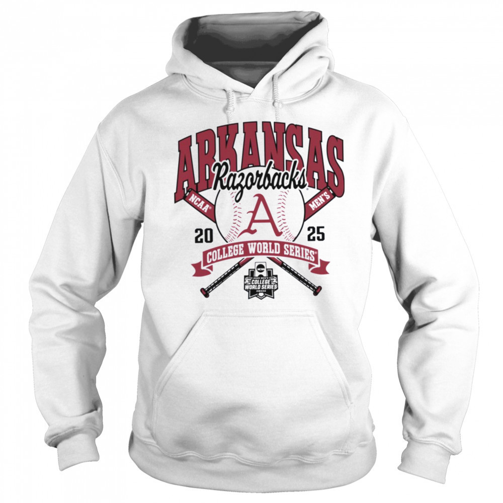 Arkansas Razorbacks College World Series 2025 Baseball Gray Long Sleeve T Shirt Hoodie