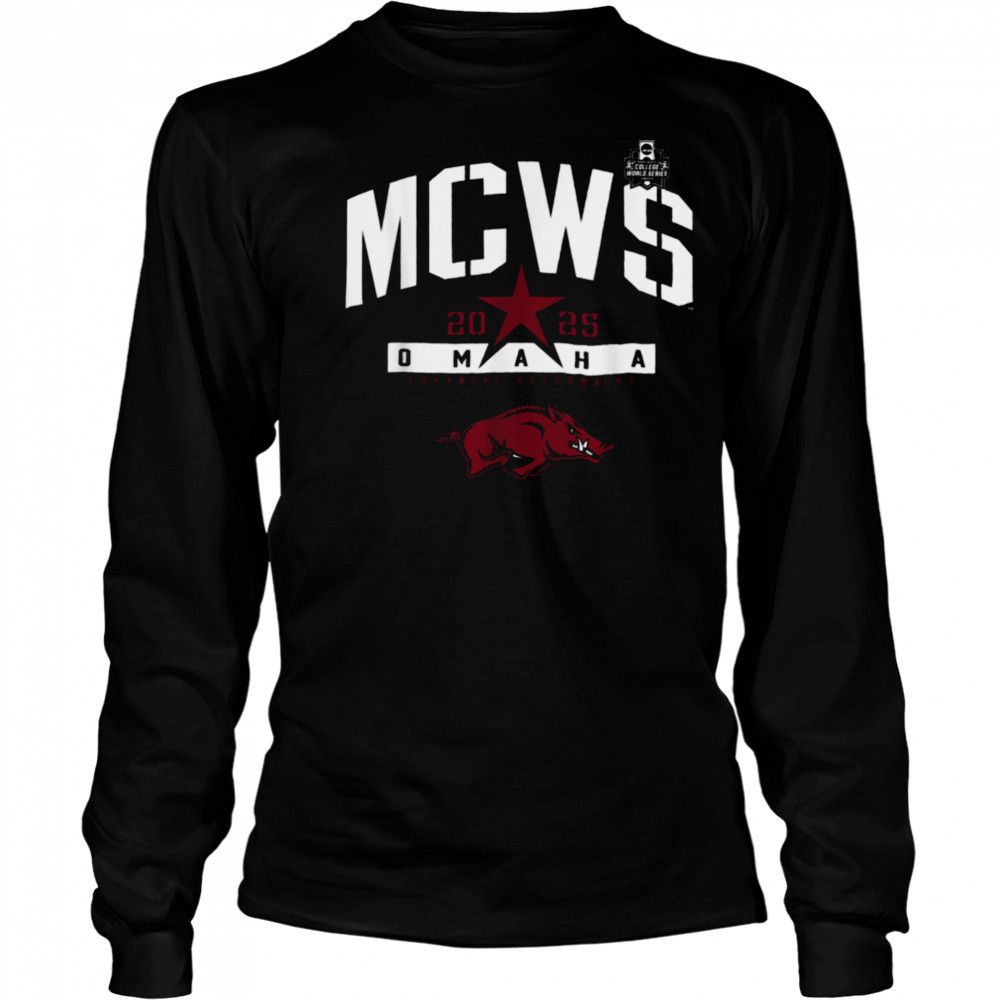Arkansas Razorbacks College World Series 2025 MCWS Baseball T Shirt Long Sleeved
