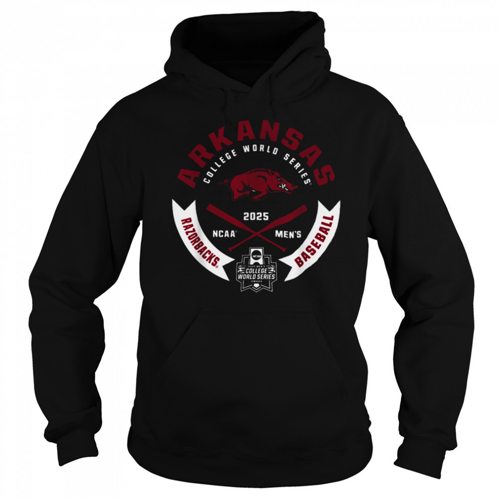 Arkansas Razorbacks College World Series 2025 MCWS Gray T Shirt Hoodie