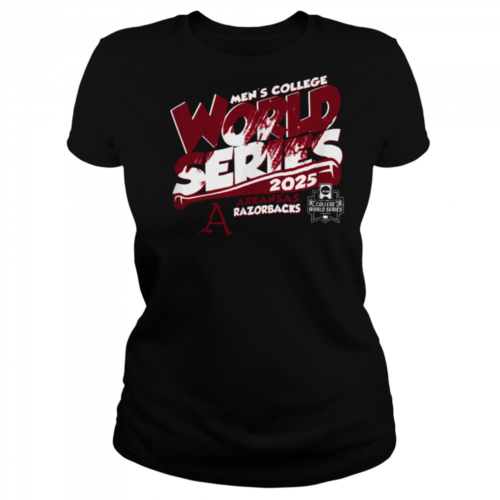 Arkansas Razorbacks MCWS 2025 Baseball Boom Black T Shirt Women's T-shirt