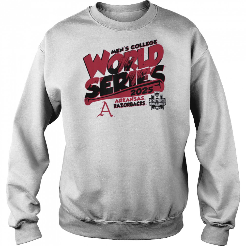 Arkansas Razorbacks MCWS 2025 Baseball Boom White T Shirt Sweatshirt
