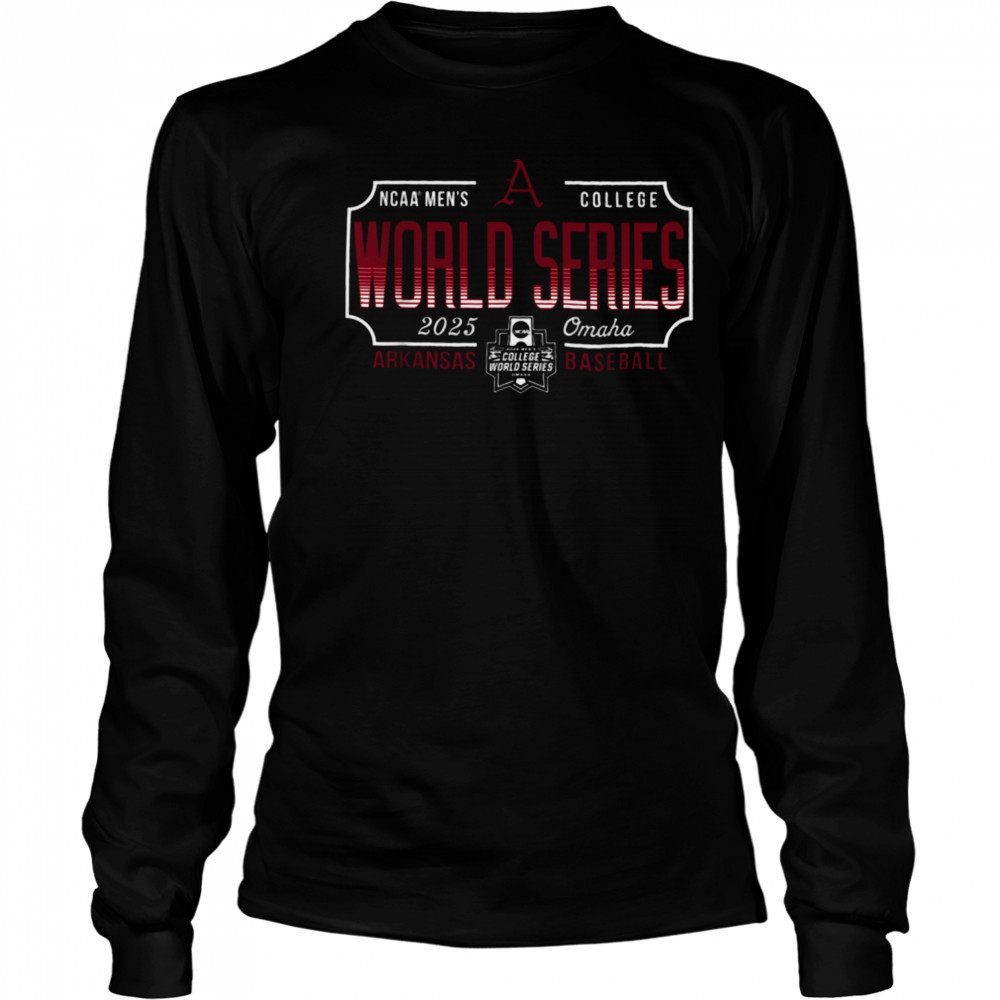 Arkansas Razorbacks MCWS 2025 College World Series Baseball T Shirt Long Sleeved