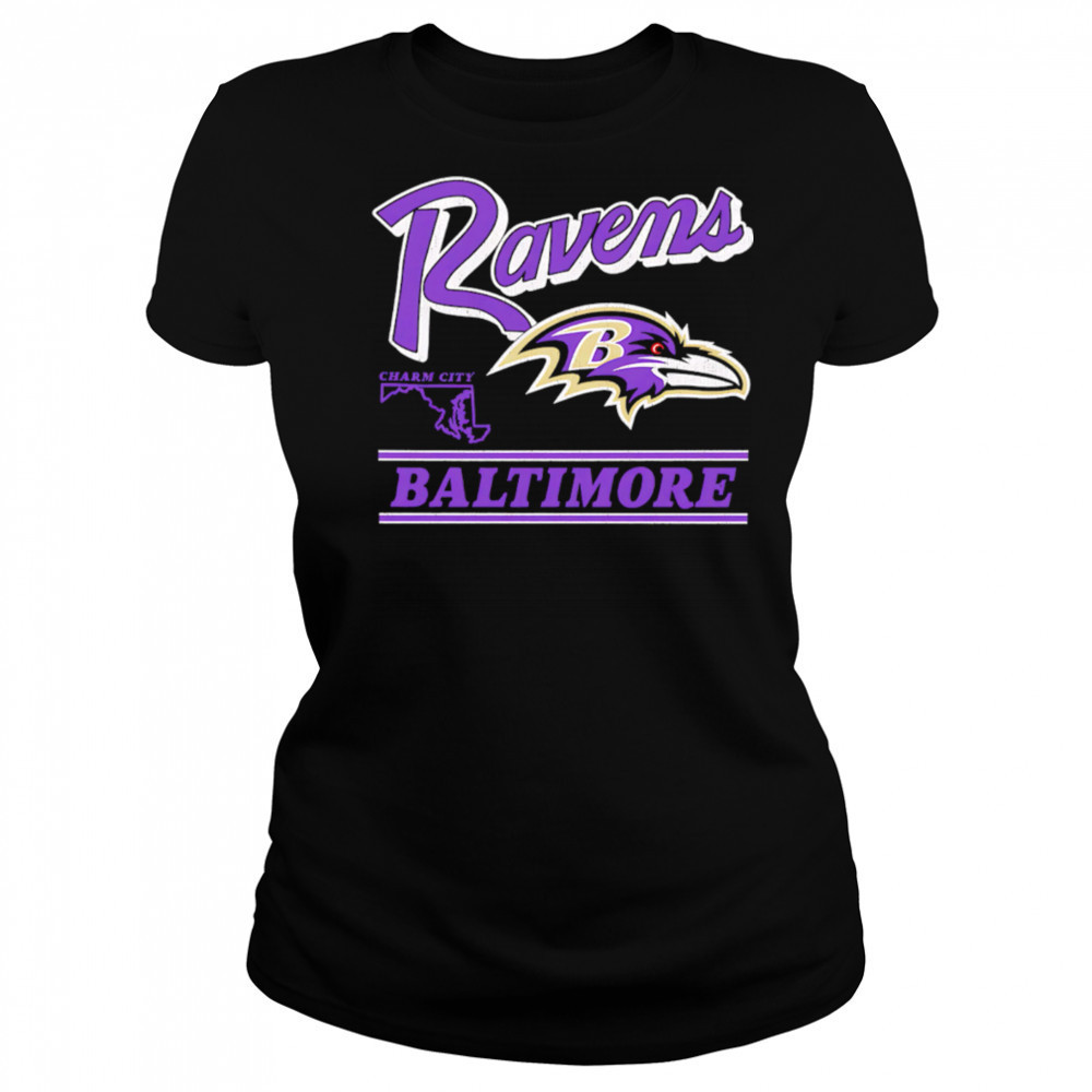 Baltimore Ravens Fly Charm City Retro shirt Women's T-shirt