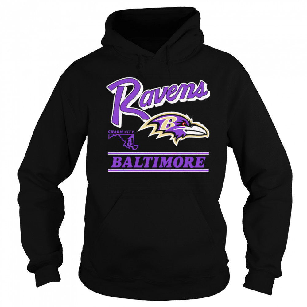 Baltimore Ravens Fly Charm City Retro shirt Hoodie