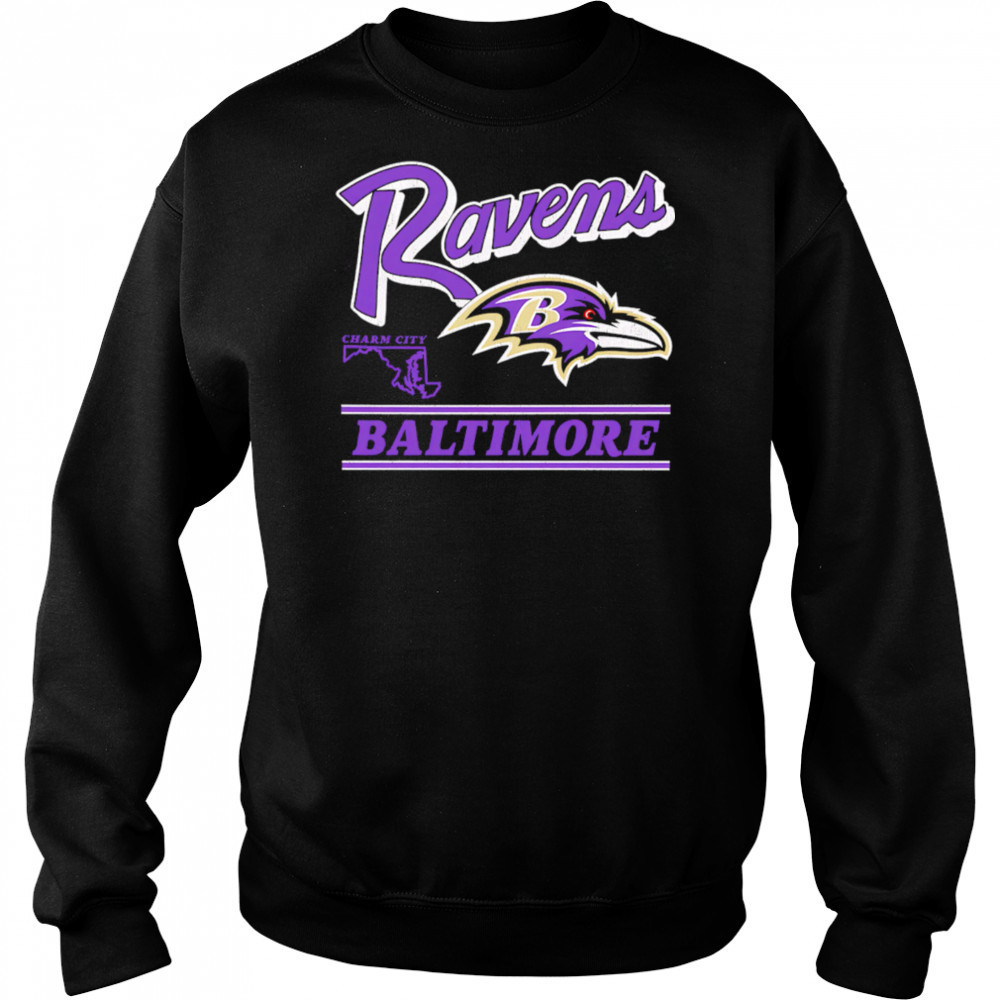 Baltimore Ravens Fly Charm City Retro shirt Sweatshirt