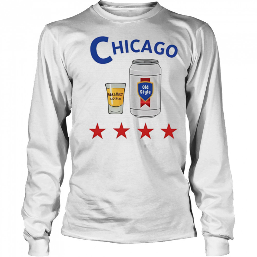 Chicago Malort and Old Style Beer shirt Long Sleeved