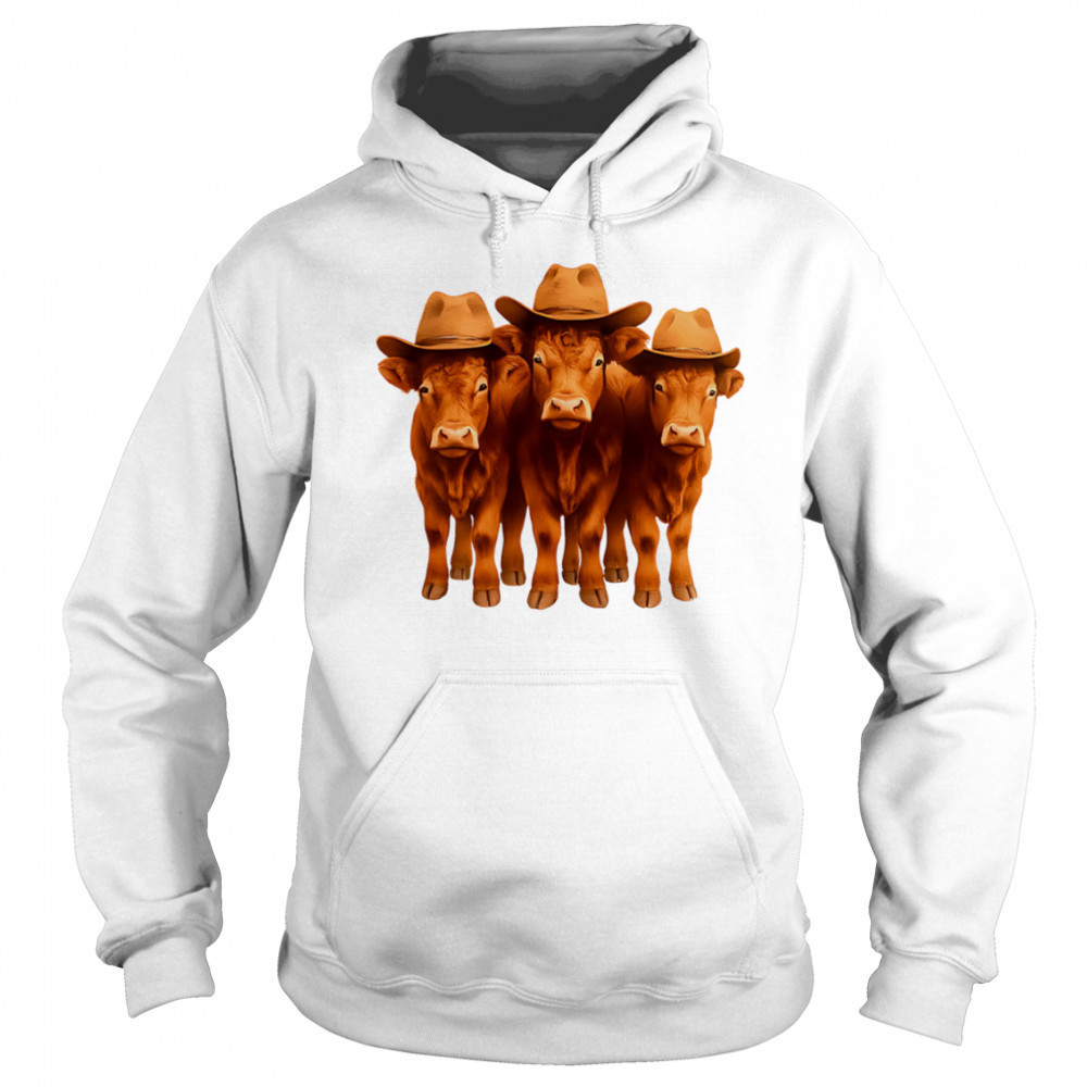 Cowboy Hat Wearing Cows cute shirt Hoodie