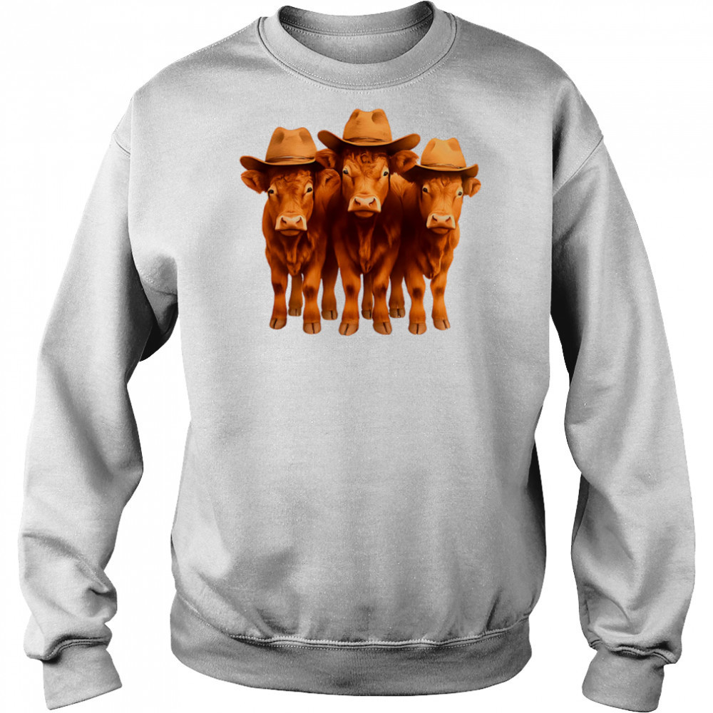 Cowboy Hat Wearing Cows cute shirt Sweatshirt