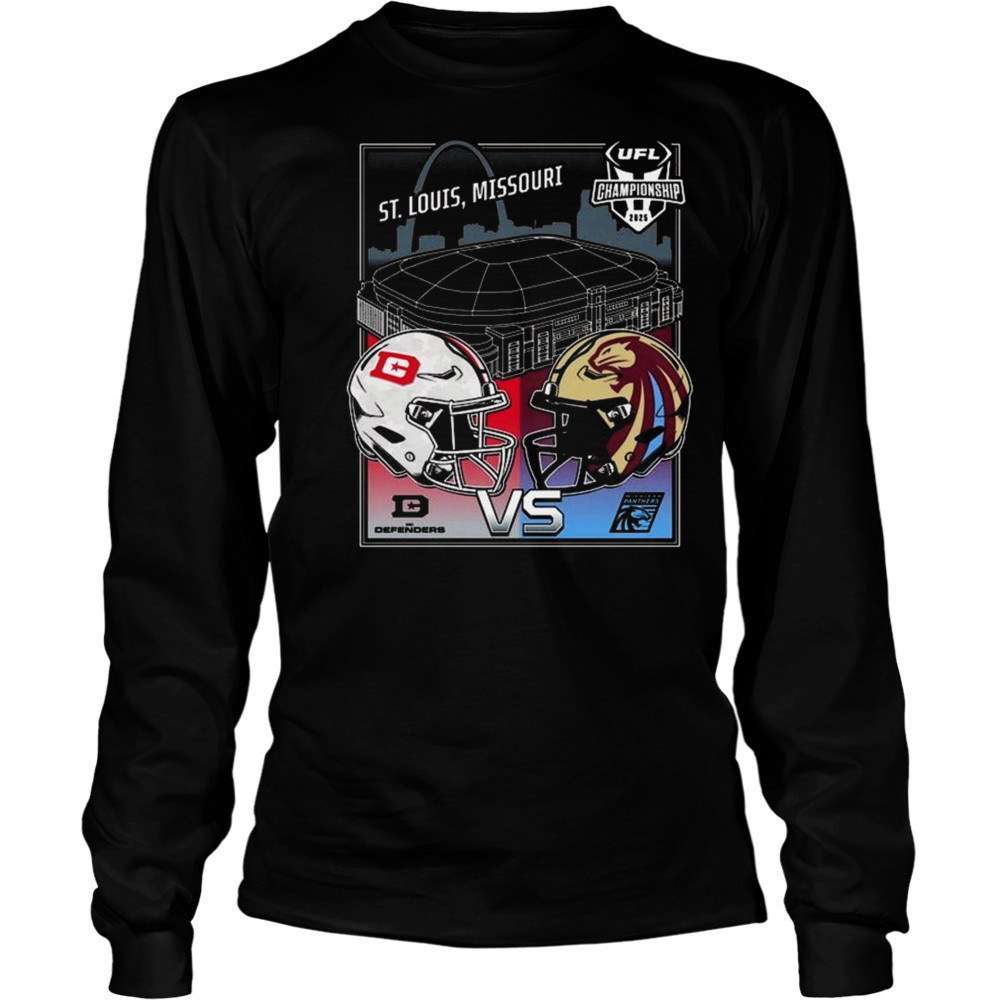 DC Defenders Vs Michigan Panthers UFL 2025 Championship Matchup St. Louis Missouri Head To Head Helmet Shirt Long Sleeved