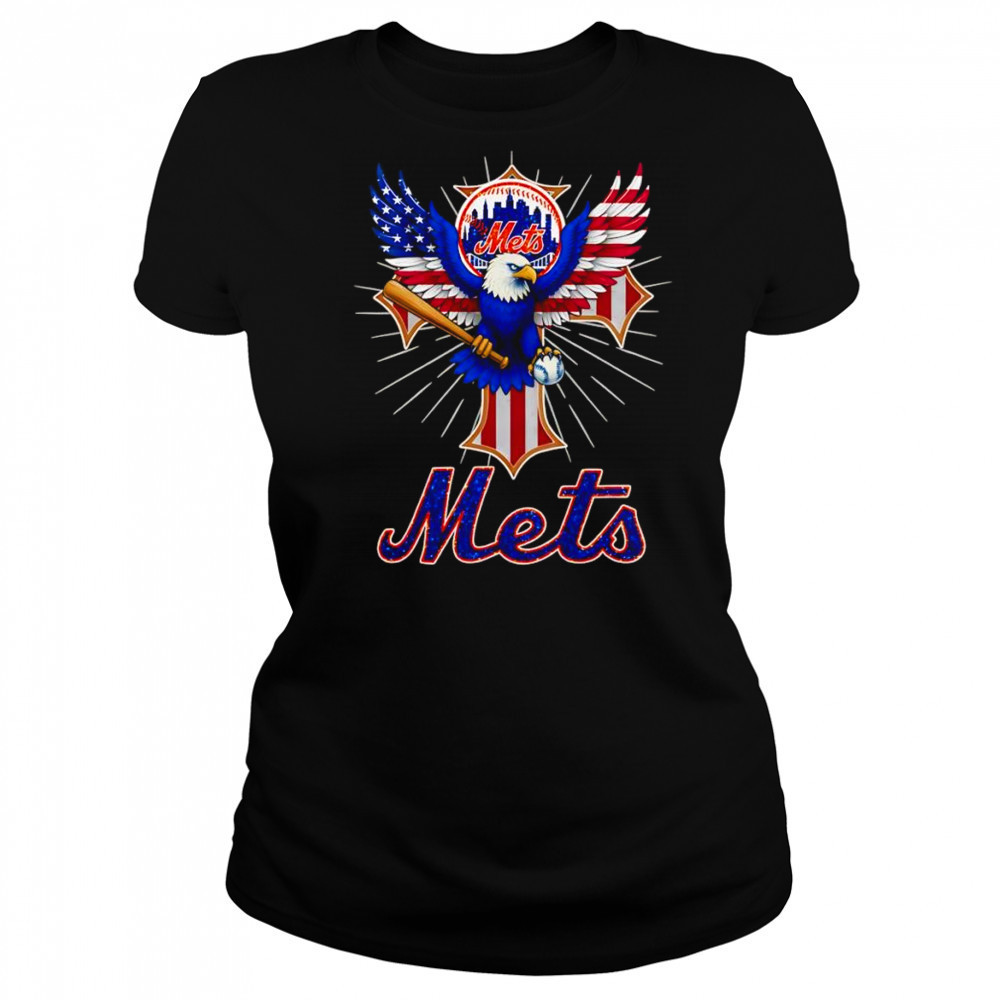Eagle baseball New York Mets American flag shirt Women's T-shirt