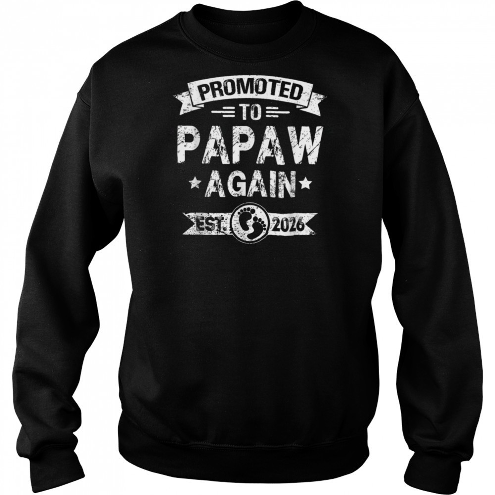 Expecting New Dad Promoted To Papaw Again est. 2026 T Shirt Sweatshirt