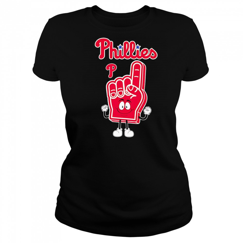Foam hand number one finger Philadelphia Phillies shirt Women's T-shirt