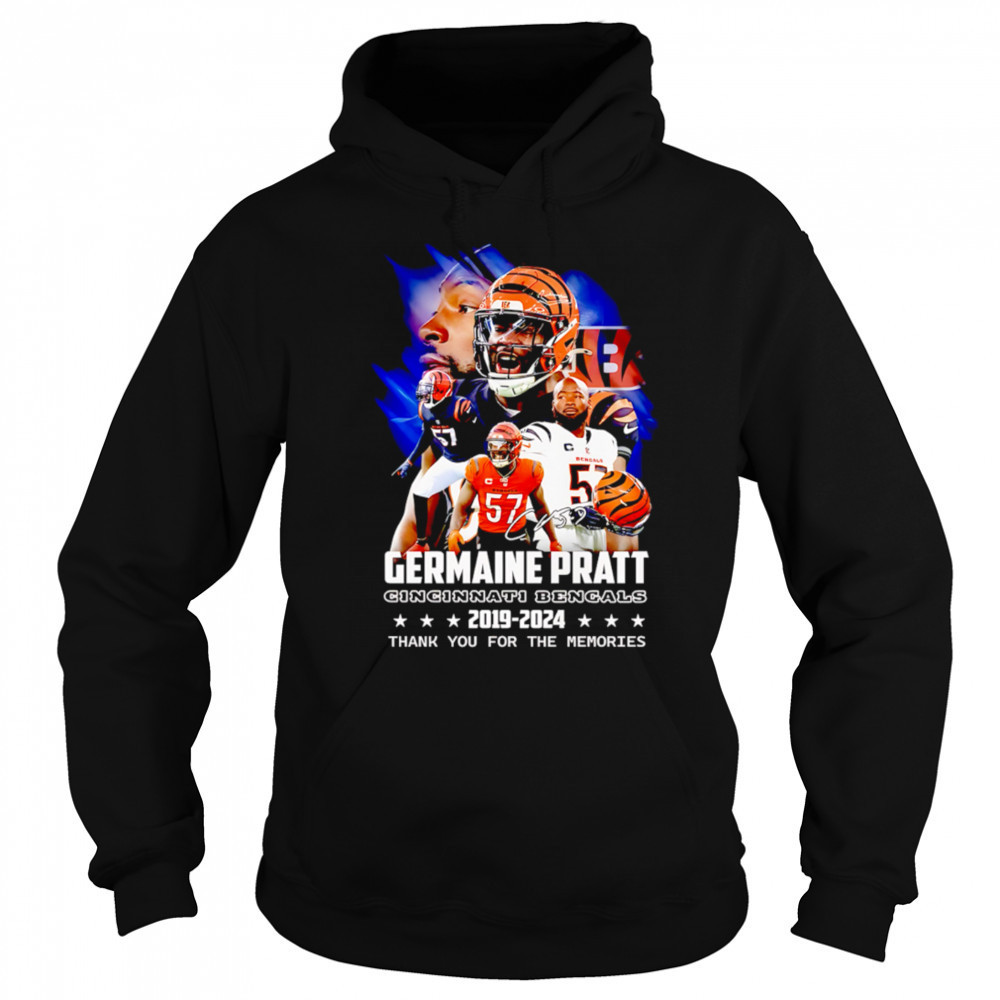 Germaine Pratt Cincinnati Bengals 2019-2024 Signature Thank You For The Memories shirt Hoodie
