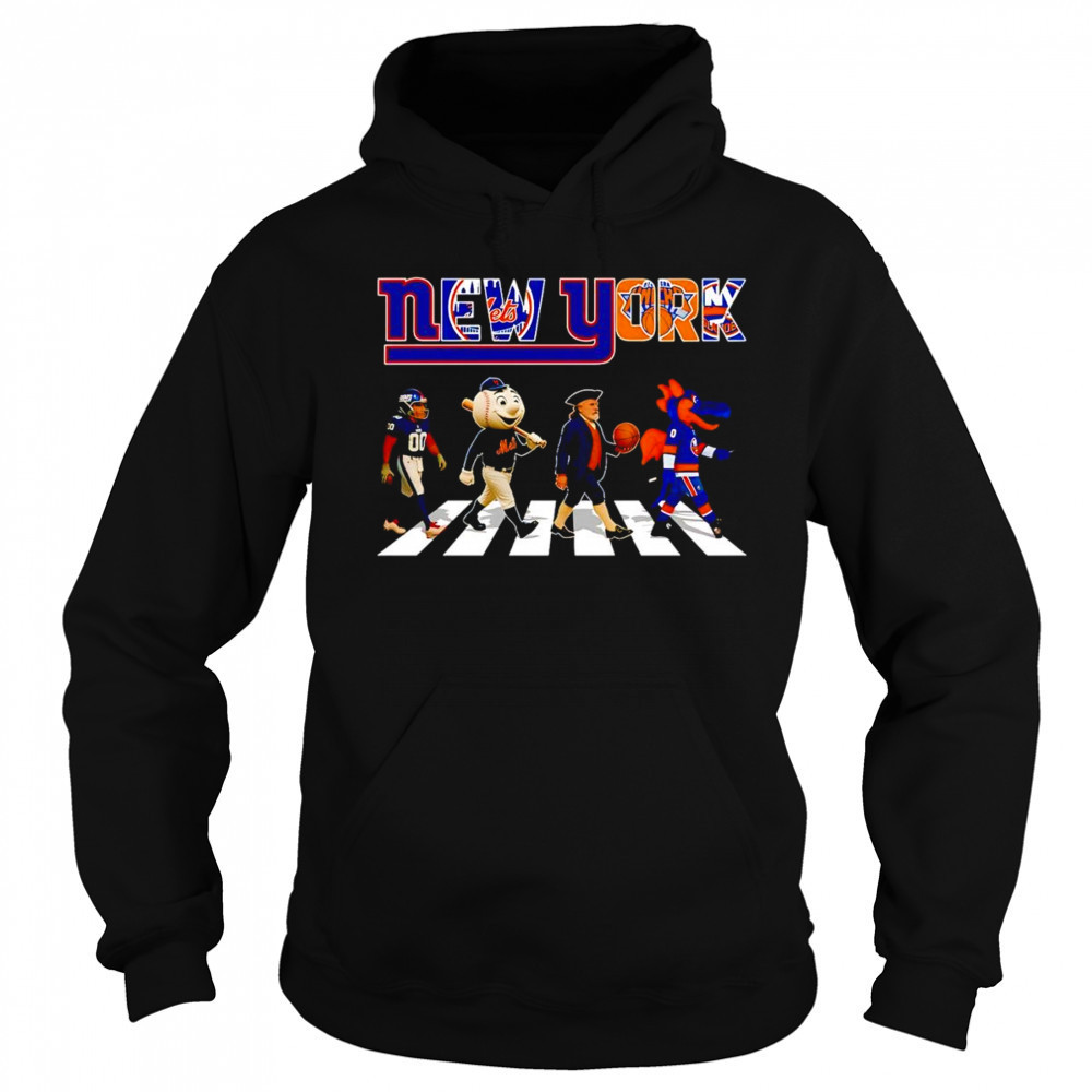Giants Mets Knicks Islanders sports mascot cross road shirt Hoodie