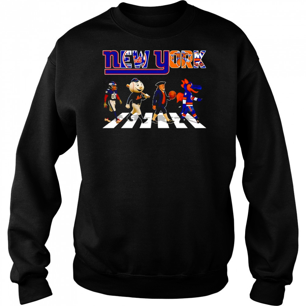 Giants Mets Knicks Islanders sports mascot cross road shirt Sweatshirt