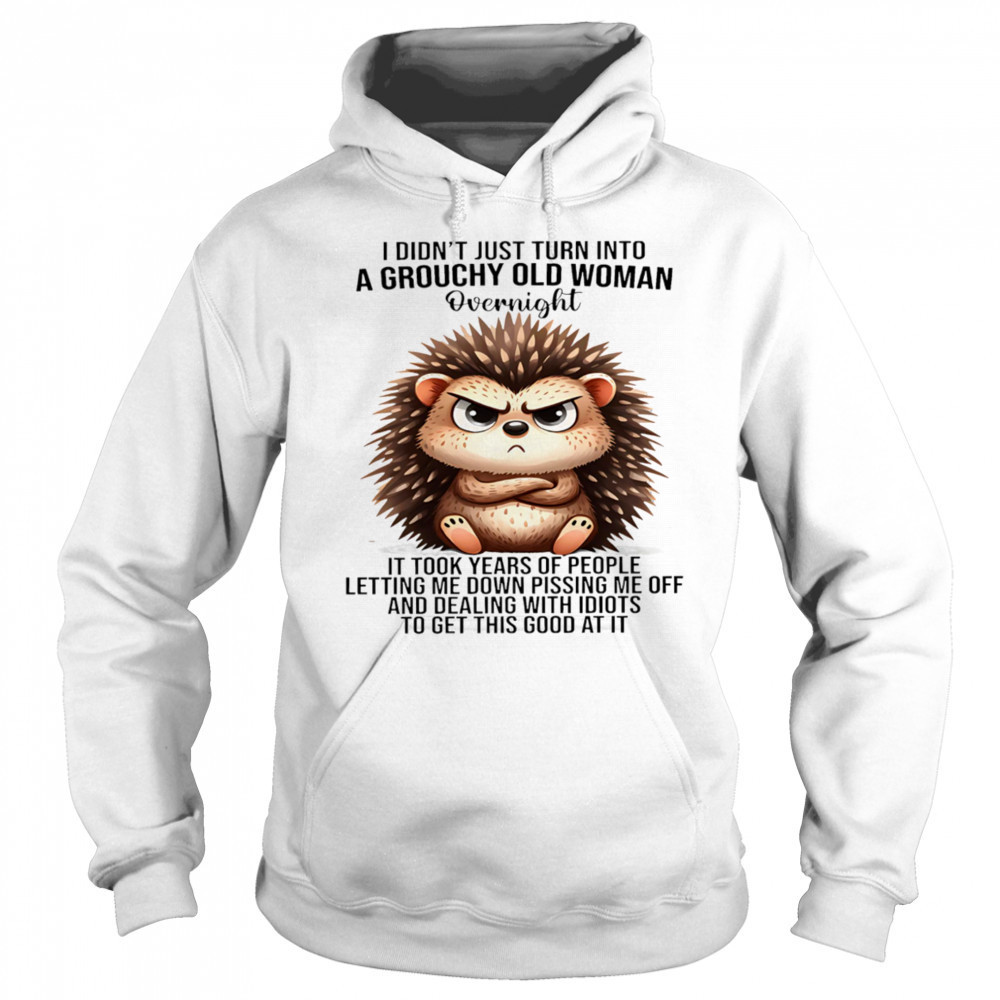 Hedgehog I didn’t just turn into a grouchy old woman overnight it took years of people letting me down shirt Hoodie