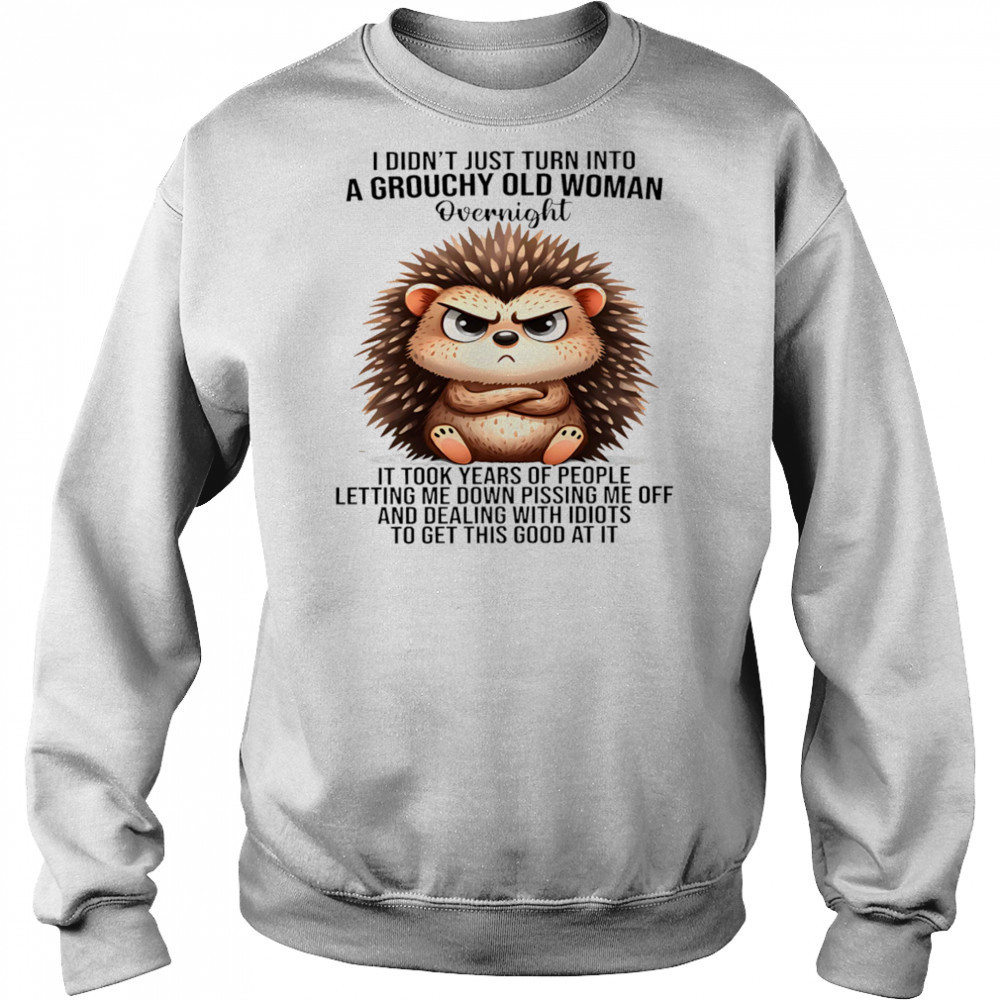 Hedgehog I didn’t just turn into a grouchy old woman overnight it took years of people letting me down shirt Sweatshirt