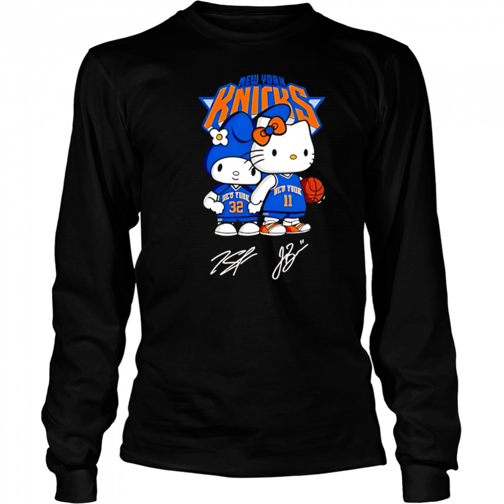 Hello Kitty Knicks Brunson and Towns Signature shirt Long Sleeved