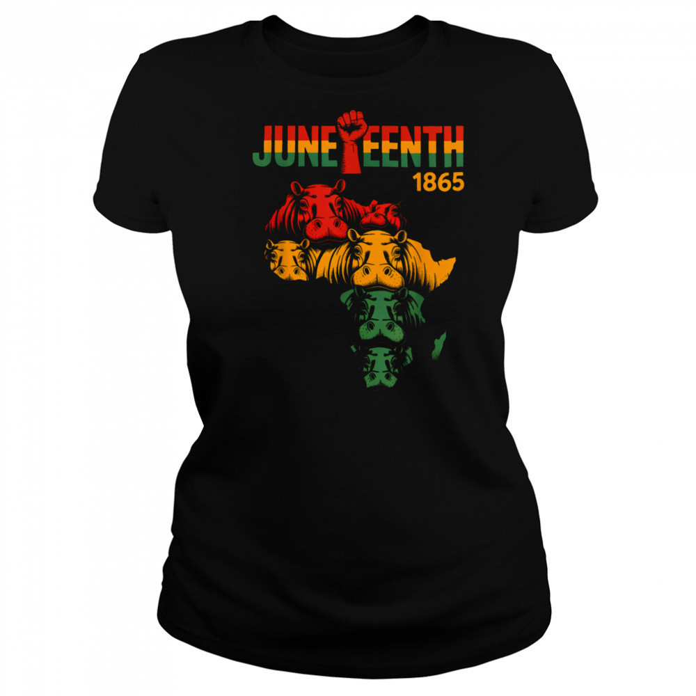 Juneteenth Hippo Black African June 19th Men Women Kids T Shirt Women's T-shirt