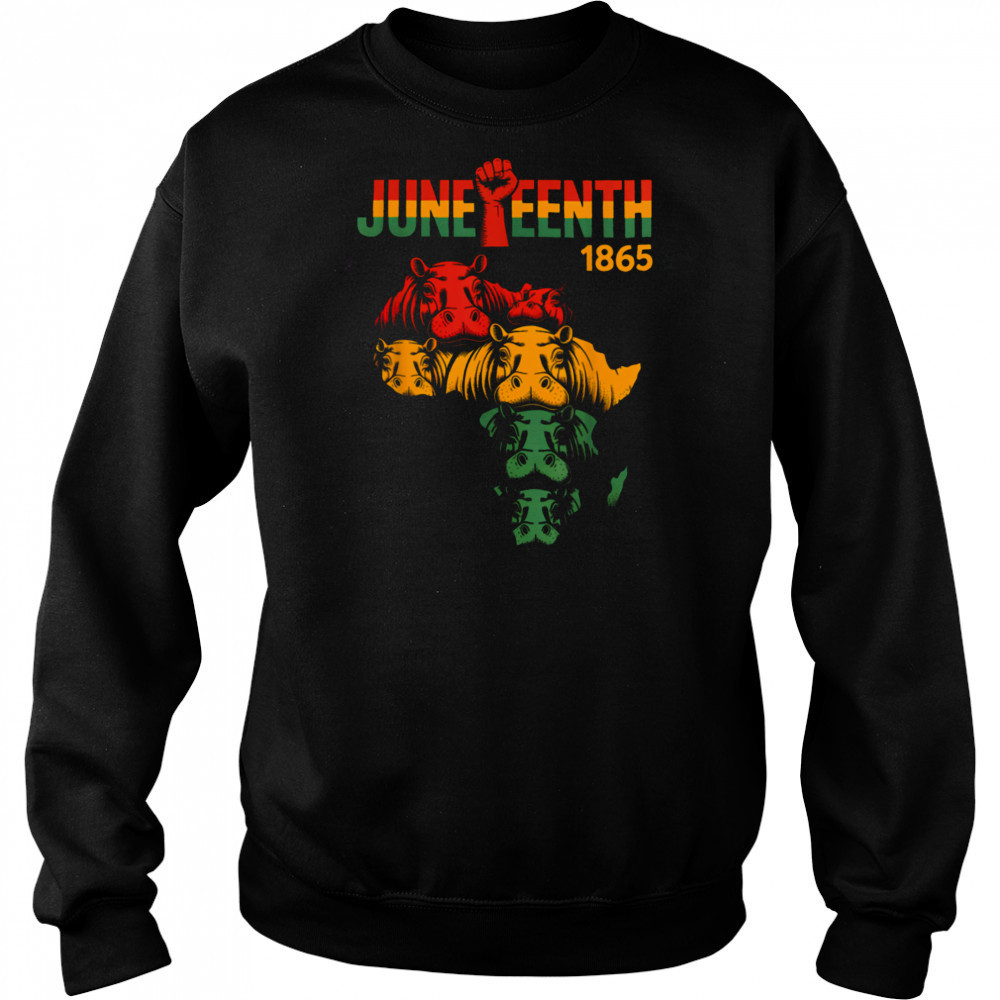 Juneteenth Hippo Black African June 19th Men Women Kids T Shirt Sweatshirt
