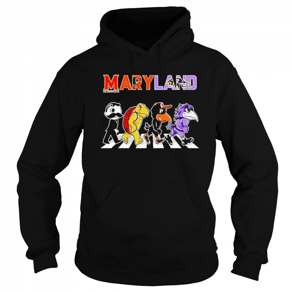 Maryland Sports Team Logo Mascot Abbey Road 2025 Shirt Hoodie