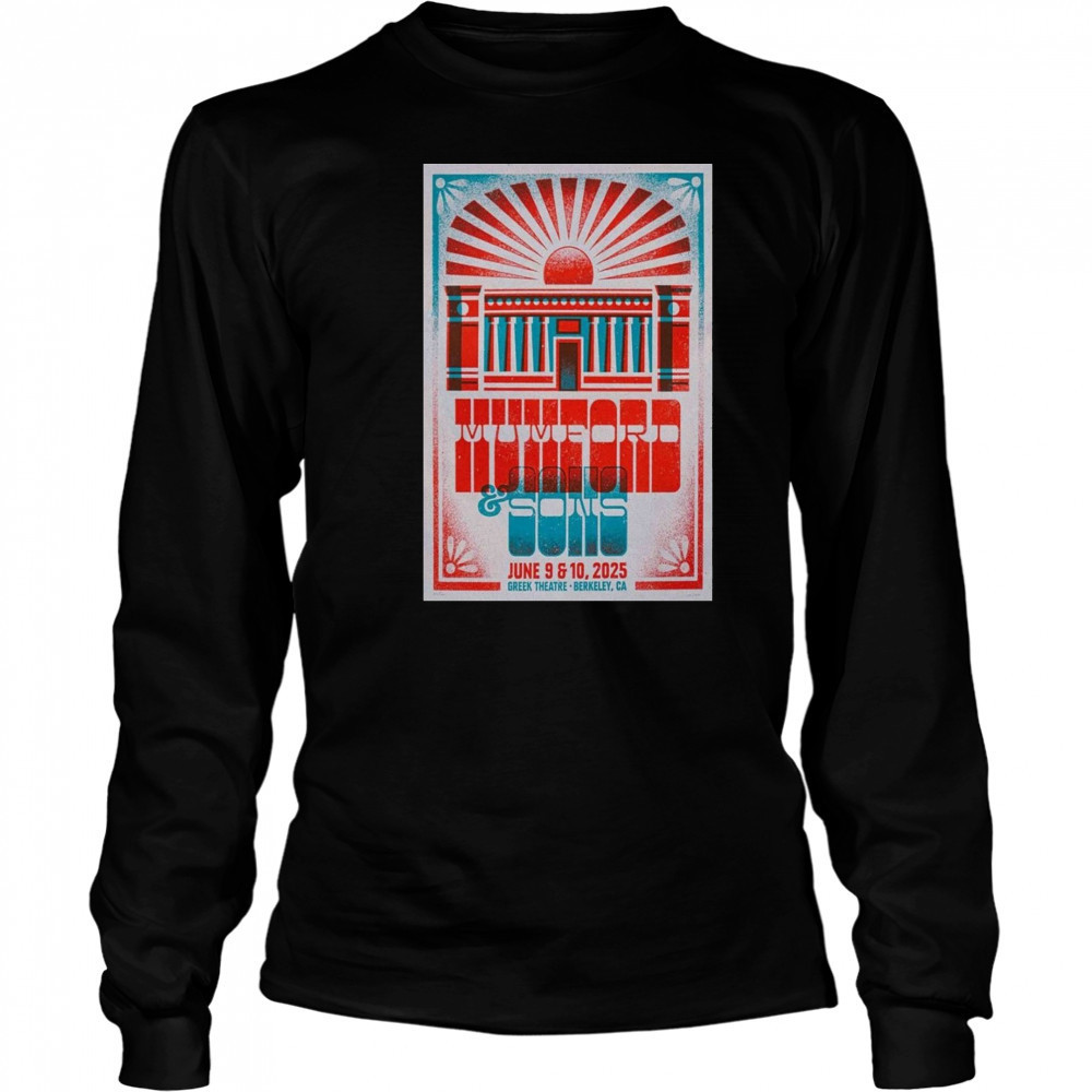 Mumford & Sons 2025 Greek Theatre Poster T-Shirt Long Sleeved