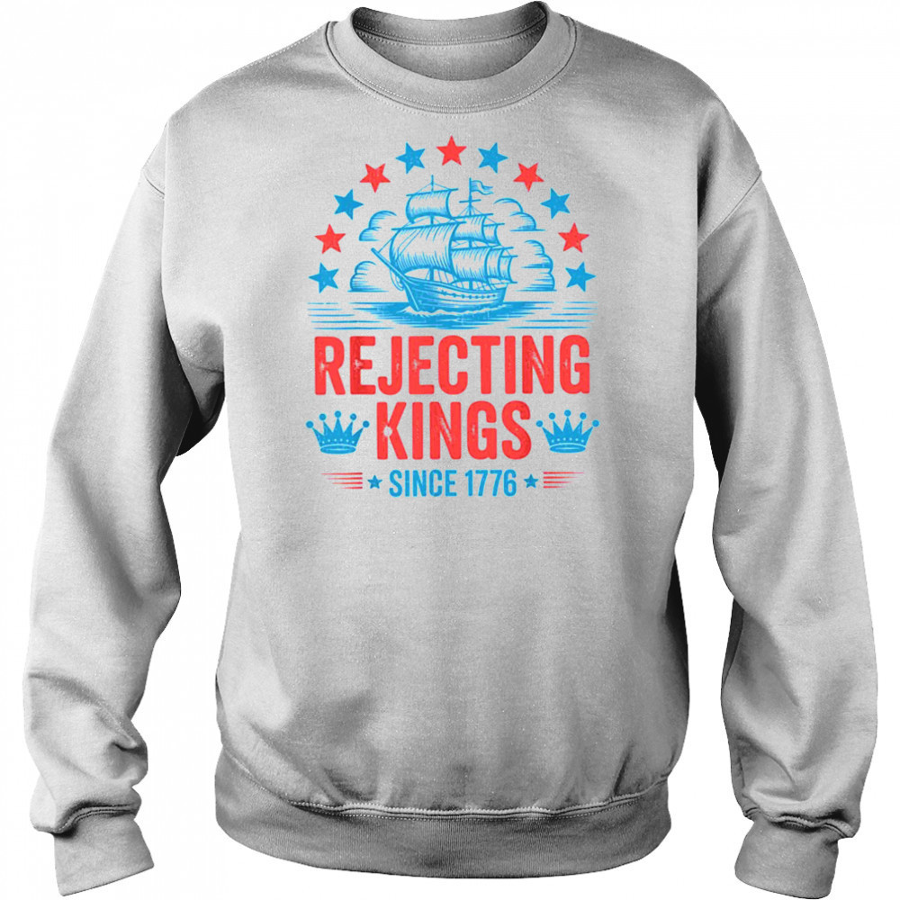 No Kings In America Shirt Rejecting Kings Patriotic USA Men T Shirt Sweatshirt