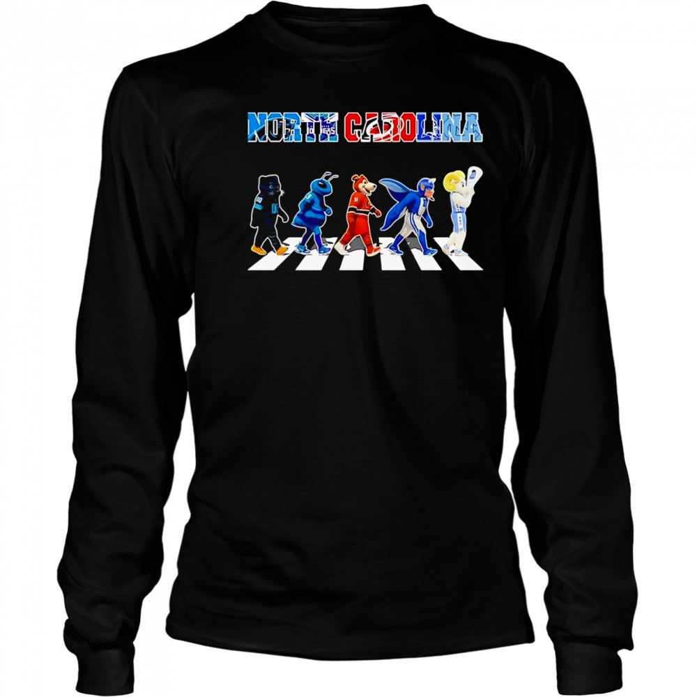 North Carolina sports mascot Abbey Road cross road shirt Long Sleeved