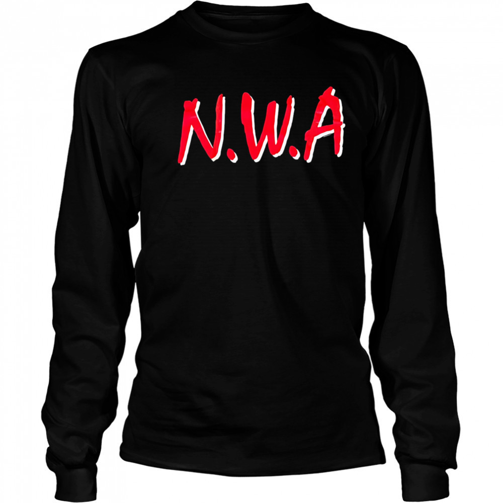 NWA red big letter shirt Long Sleeved