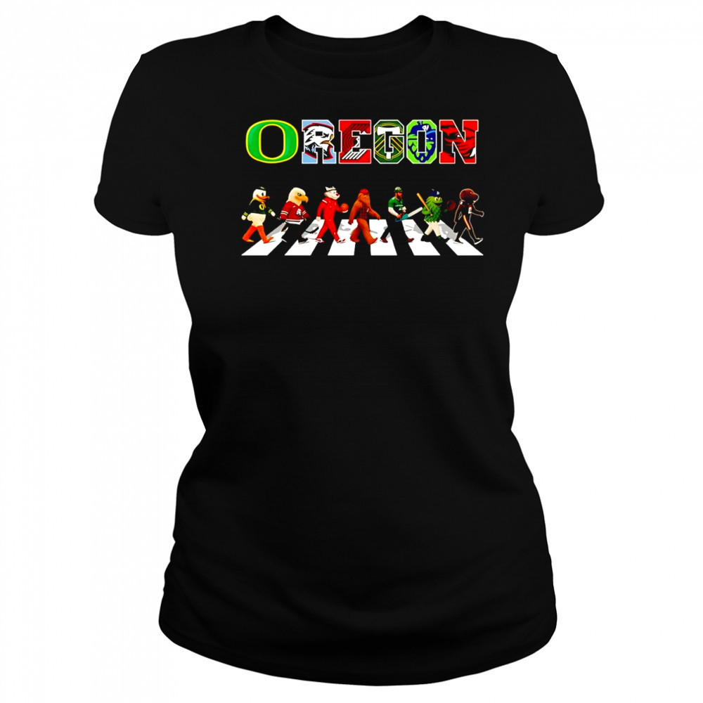 Oregon sports mascot Abbey Road cross road shirt Women's T-shirt