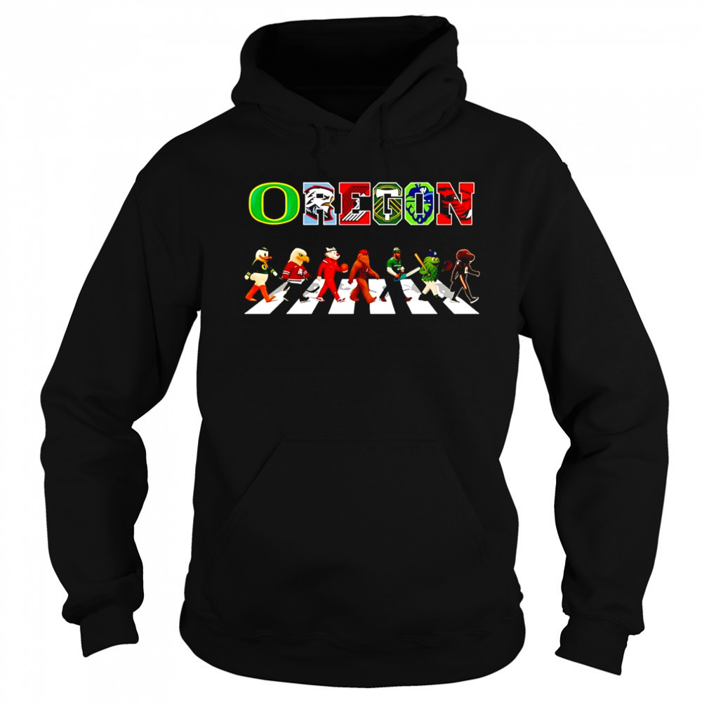 Oregon sports mascot Abbey Road cross road shirt Hoodie