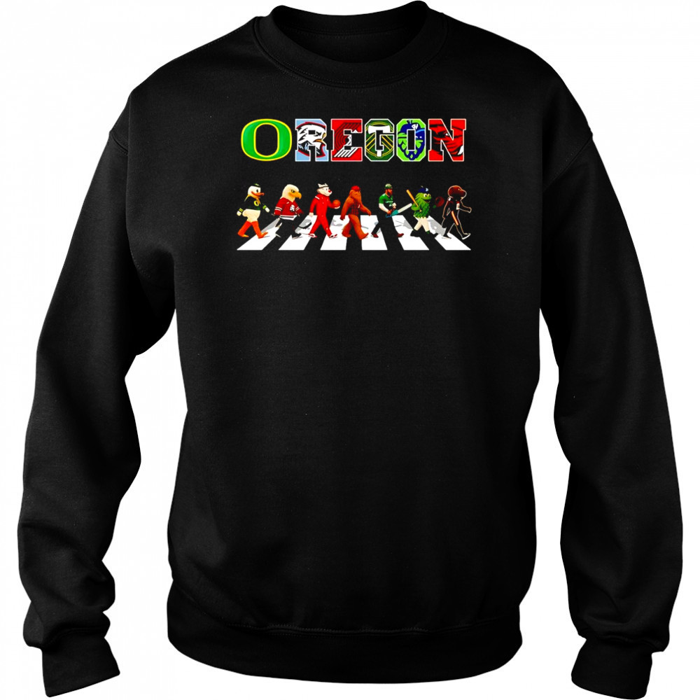 Oregon sports mascot Abbey Road cross road shirt Sweatshirt