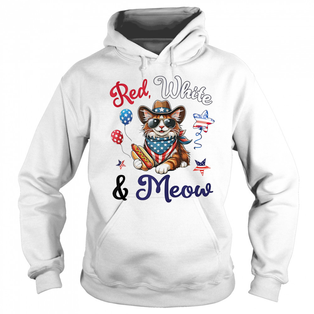 Red white and meow shirt Hoodie