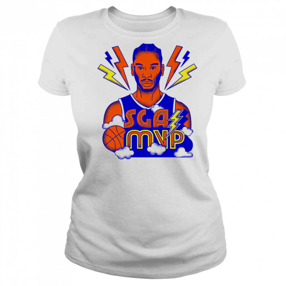 SGA MVP Basketball Thunder Lightning Cartoon Style Graphic shirt Women's T-shirt