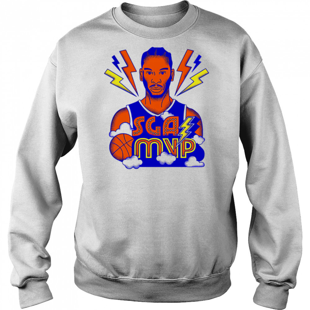 SGA MVP Basketball Thunder Lightning Cartoon Style Graphic shirt Sweatshirt