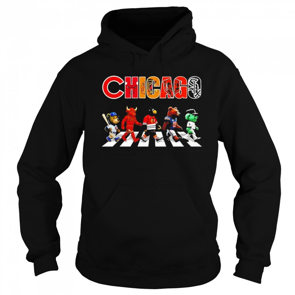 Chicago Sports Team Logo Mascot Abbey Road 2025 Shirt Hoodie