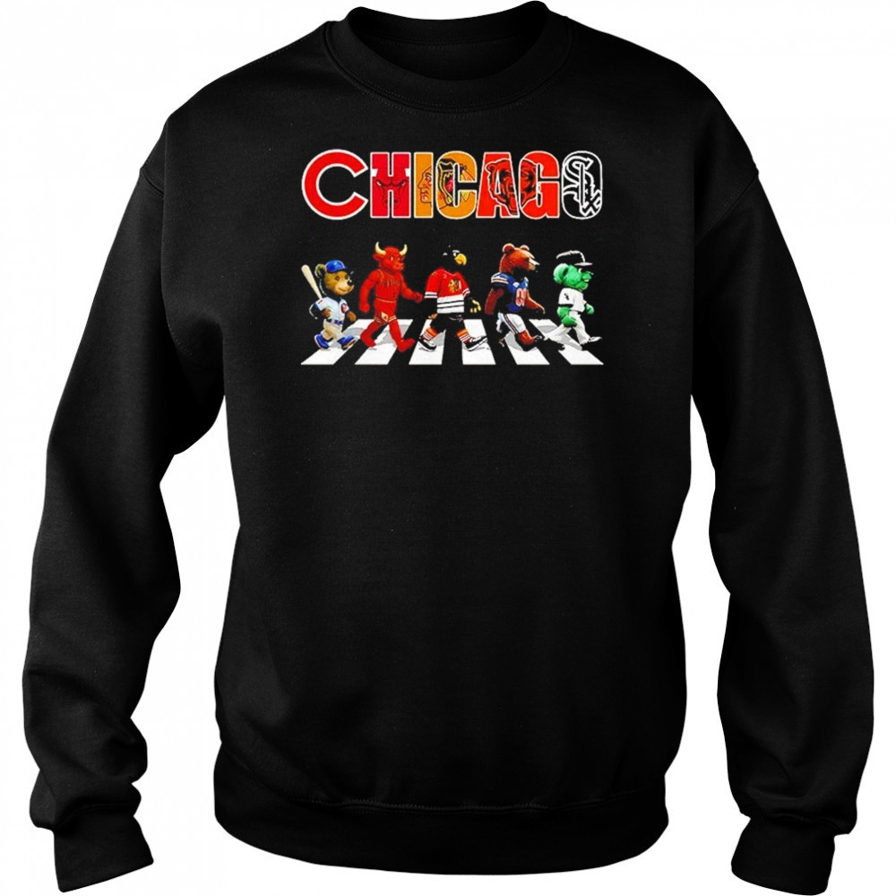 Chicago Sports Team Logo Mascot Abbey Road 2025 Shirt Sweatshirt