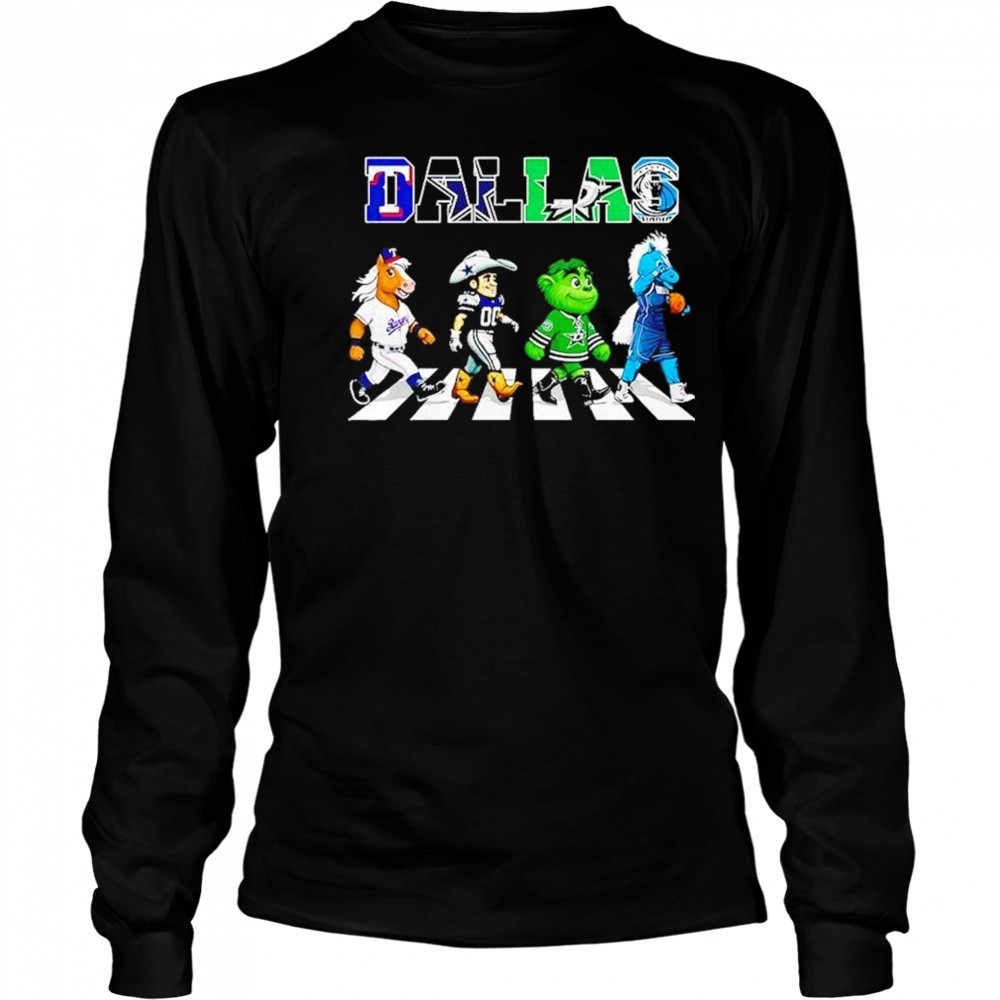Dallas Sports Team Logo Mascot Abbey Road 2025 Shirt Long Sleeved