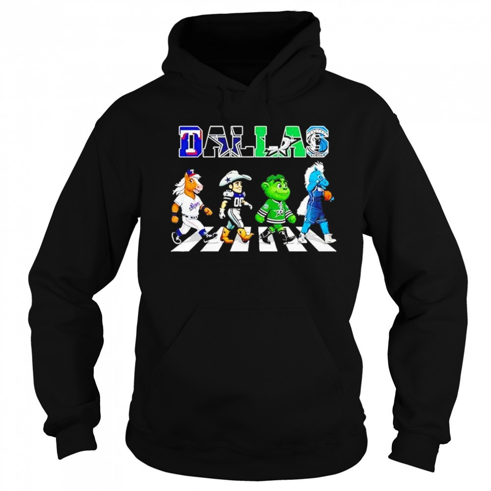 Dallas Sports Team Logo Mascot Abbey Road 2025 Shirt Hoodie