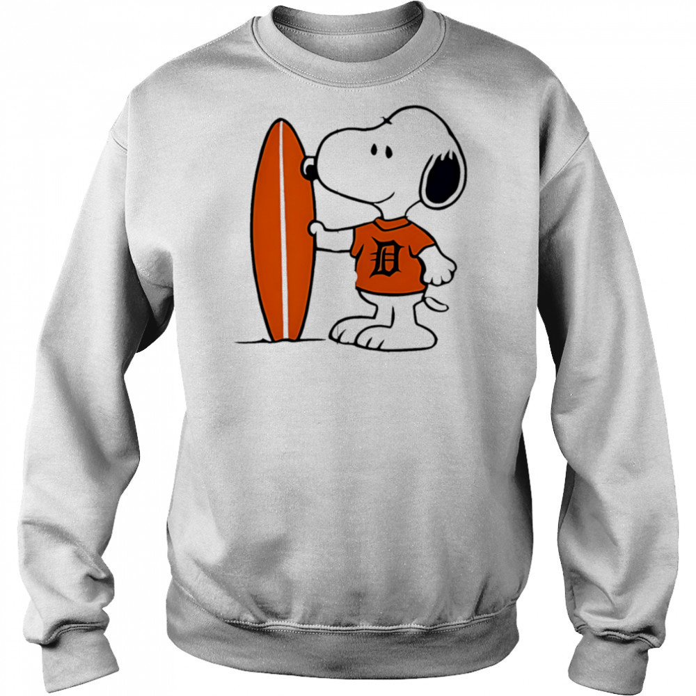 Detroit Tigers Snoopy Surfing shirt Sweatshirt