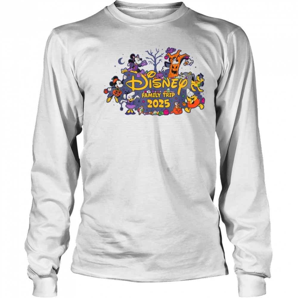 Disney Halloween Family Trip 2025 Mickey & Pals Matching T Shirt Long Sleeved