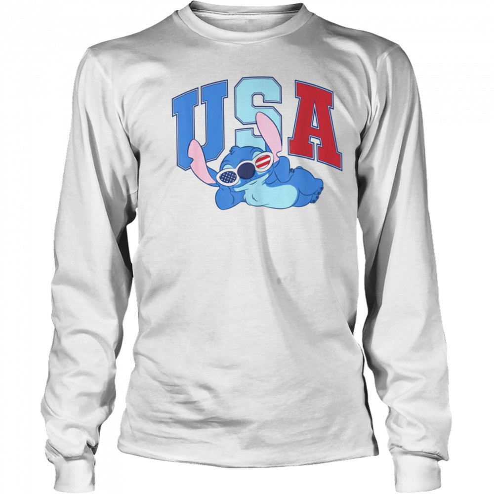 Disney Lilo & Stitch 4th Of July Sassy Americana Stitch T Shirt Long Sleeved