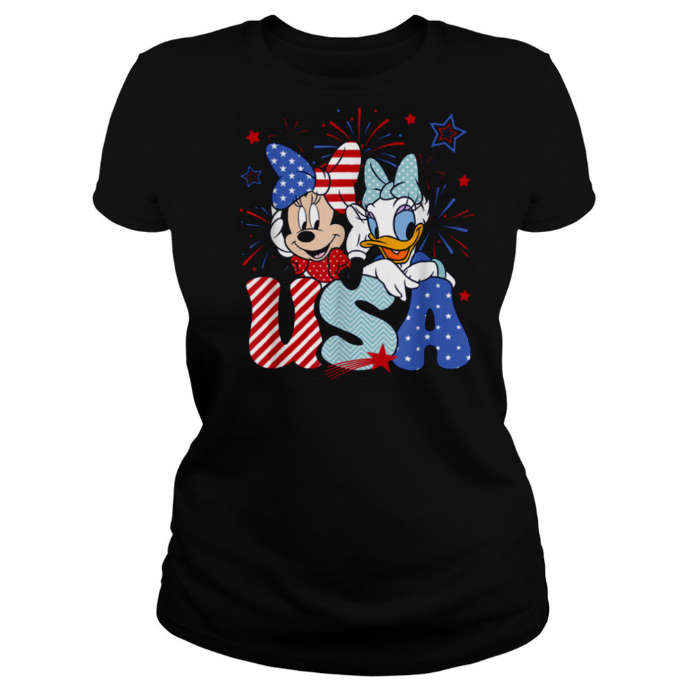 Disney Mickey & Friends 4th Of July USA Minnie & Daisy Retro T Shirt Women's T-shirt