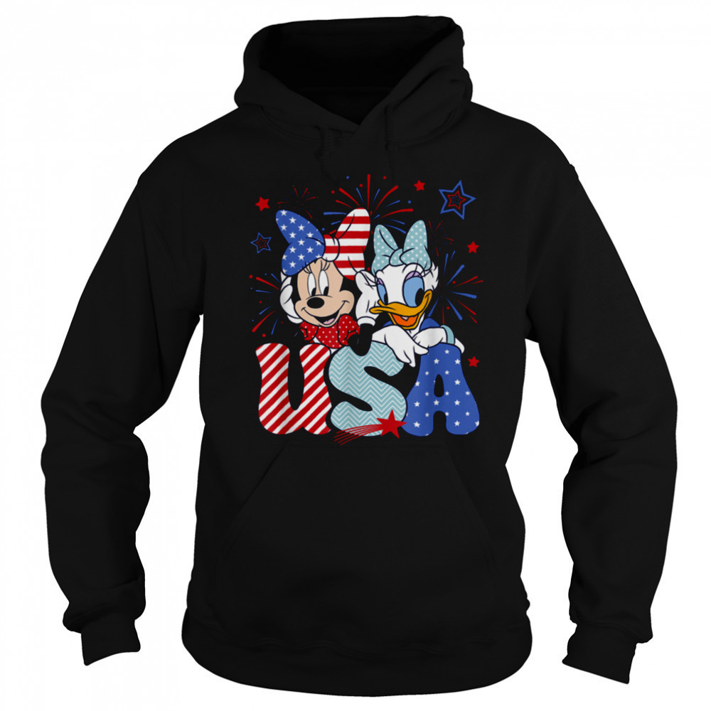 Disney Mickey & Friends 4th Of July USA Minnie & Daisy Retro T Shirt Hoodie