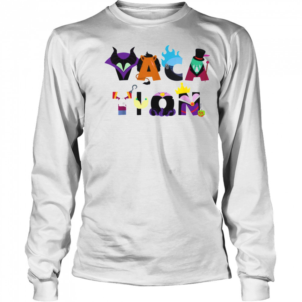 Disney Villains Vacation Big Character Letters Disney Trip T Shirt Long Sleeved
