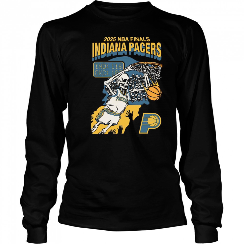 Indiana Finals 2025 Skeleton Basketball Shirt Long Sleeved