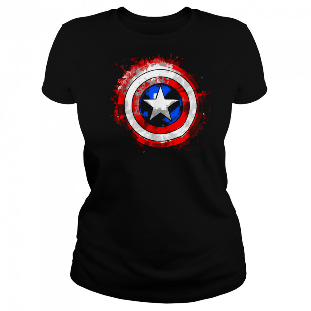 Marvel Captain America_ Civil War Splatter Shield Logo T Shirt Women's T-shirt