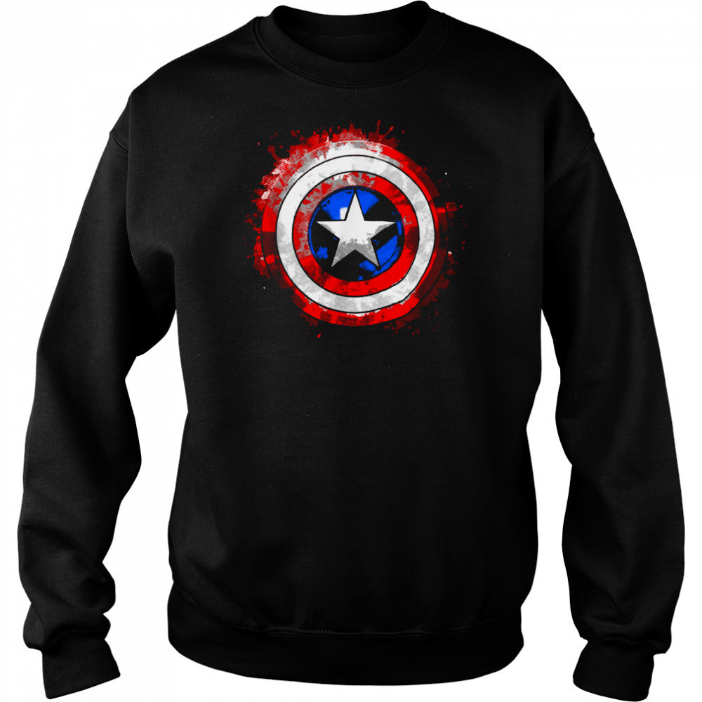 Marvel Captain America_ Civil War Splatter Shield Logo T Shirt Sweatshirt